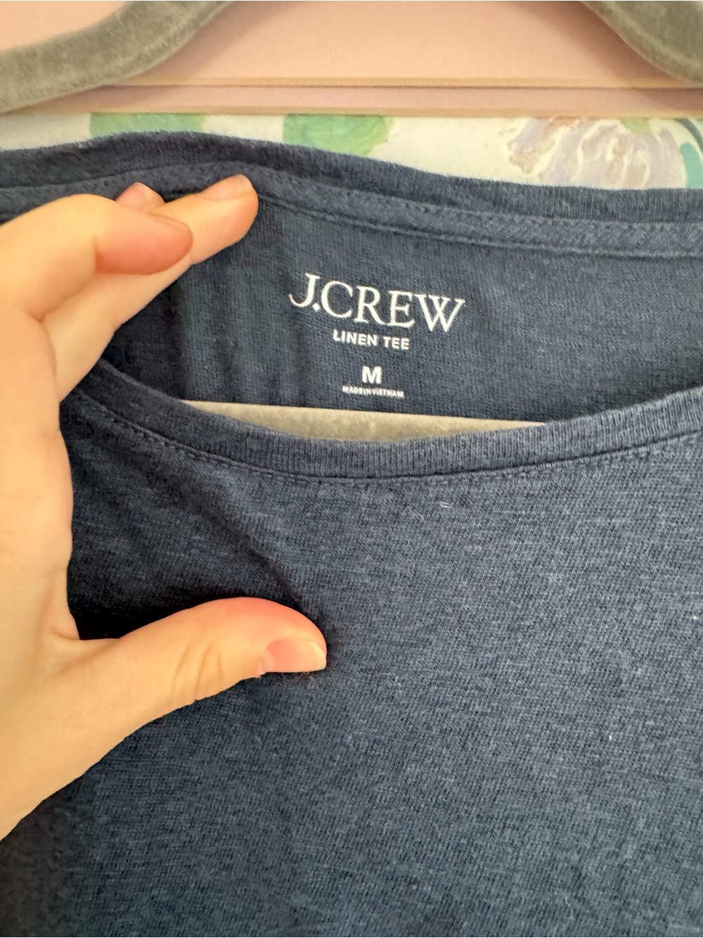 J. Crew Linen Tee in Navy